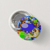 Ein froher Raumschiff-Cartoon Button (Vorne & Hinten)