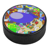 Ein froher Raumschiff-Cartoon Eishockey Puck (3/4)