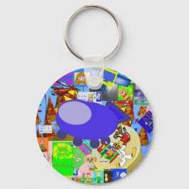 Ein froher Raumschiff-Cartoon Schlüsselanhänger