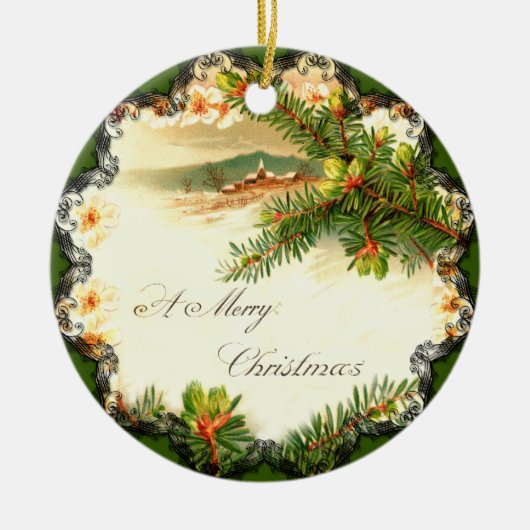 Ein froher Weihnachten Vintager Ornament (Vorne)