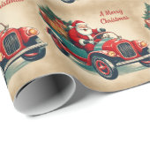 Ein froher Weihnachten Vintager Weihnachtsmann in Geschenkpapier (Rolleneckpunkt)