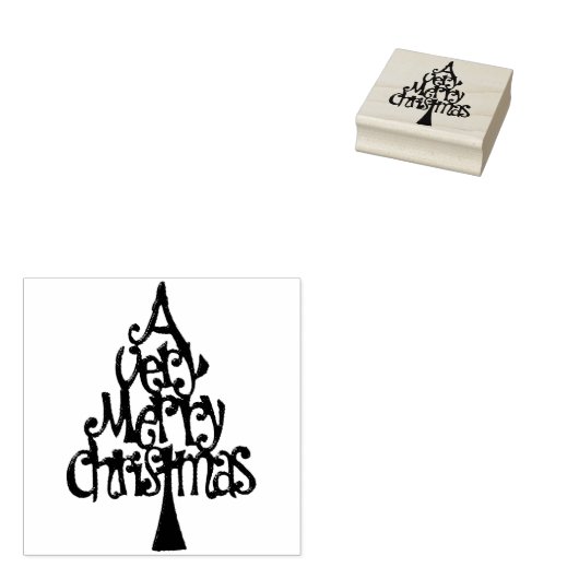 Ein froher Weihnachtsbaum Gummistempel (Stempel)