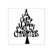 Ein froher Weihnachtsbaum Gummistempel (Prägung)