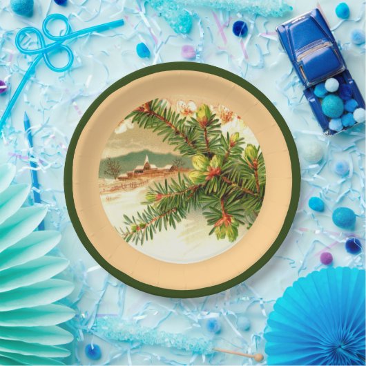 Ein froher Weihnachtsbuch-Teller Pappteller (Party)