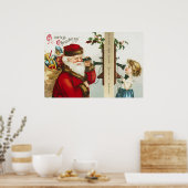 Ein froher Weihnachtsmann von Ellen Clapsaddle Poster (Küche)