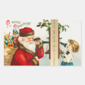 Ein froher Weihnachtsmann von Ellen Clapsaddle Rechteckiger Aufkleber (Vorderseite)