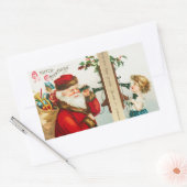 Ein froher Weihnachtsmann von Ellen Clapsaddle Rechteckiger Aufkleber (Umschlag)