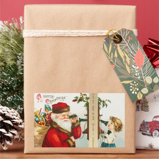 Ein froher Weihnachtsmann von Ellen Clapsaddle Rechteckiger Aufkleber (Feiertag)