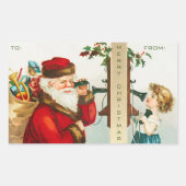 Ein froher Weihnachtsmann von Ellen Clapsaddle Rechteckiger Aufkleber (Vorderseite)