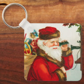 Ein froher Weihnachtsmann von Ellen Clapsaddle Schlüsselanhänger (Vorderseite)