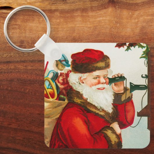 Ein froher Weihnachtsmann von Ellen Clapsaddle Schlüsselanhänger (Vorderseite)