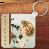 Ein froher Weihnachtsmann von Ellen Clapsaddle Schlüsselanhänger (Rückseite)