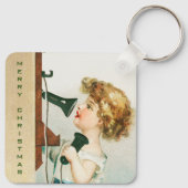 Ein froher Weihnachtsmann von Ellen Clapsaddle Schlüsselanhänger (Rückseite)