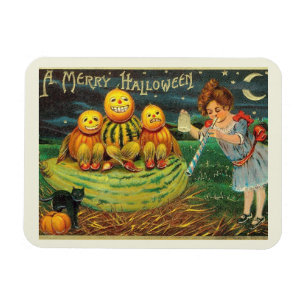 Ein frohes Halloween, Jack O Lanterns, Mädchen, Vi Magnet