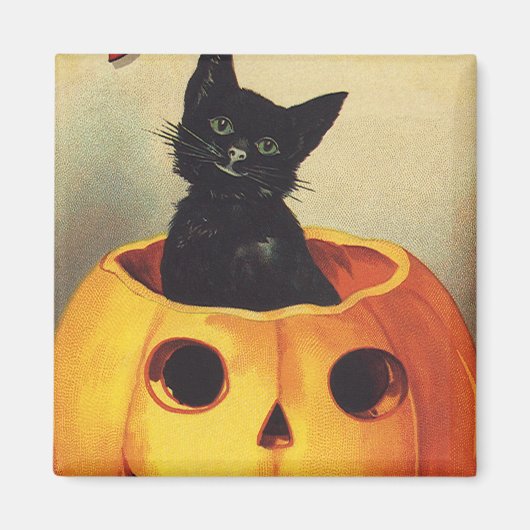 Ein frohes Halloween von Ellen Clapsaddle, Vintage Magnet (Vorne)