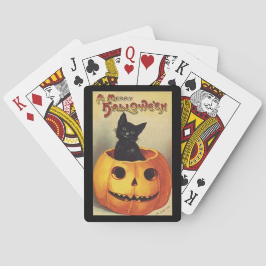 Ein frohes Halloween von Ellen Clapsaddle, Vintage Spielkarten (Rückseite)