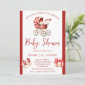 Ein frohes kleines Weihnachtsfest, Red & Ivory, Ba Einladung (Stehend Vorderseite)