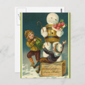 Ein Frohes Neues Jahr Vintag Postkarte (Vorne/Hinten)