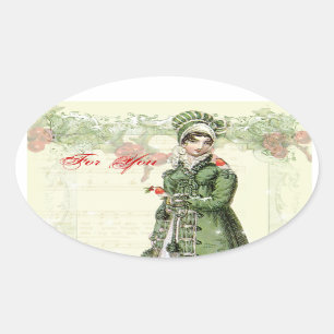 Ein Frohes Noel Ovaler Aufkleber