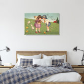 Ein frohes OsternKinder bei einem Sonnenschein Leinwanddruck (Insitu (Schlafzimmer))