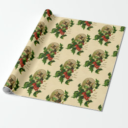 Ein frohes Weihnachten Holly Kitty Restauriert Vin Geschenkpapier