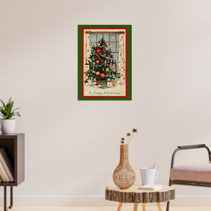 Ein frohes Weihnachten, Vintage-Illustration, Poster