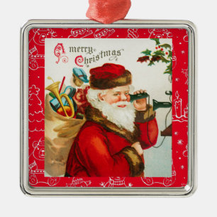 Ein frohes Weihnachten Vintage-Kunst Keramik-Ornam Ornament Aus Metall