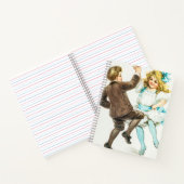 Ein frohes Weihnachtsfest - alte Karte, tanzende K Notizblock (Innenseite)