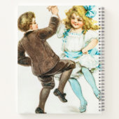 Ein frohes Weihnachtsfest - alte Karte, tanzende K Notizblock (Rückseite)