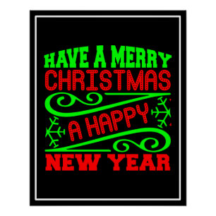 Ein frohes Weihnachtsfest - ein glückliches neues  Poster