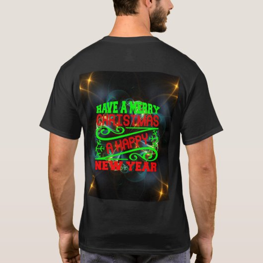 Ein frohes Weihnachtsfest - ein glückliches neues T-Shirt (Rückseite)