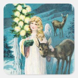 Ein frohes Weihnachtsfest Quadratischer Aufkleber