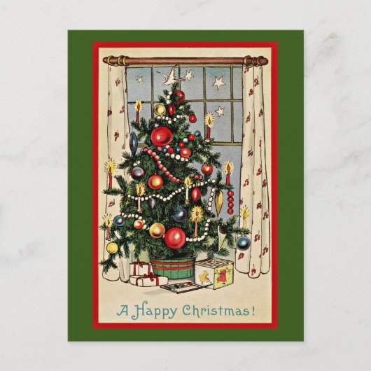 Ein frohes Weihnachtsfest, Vintage Illustration, Postkarte (Vorderseite)