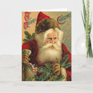 Ein frohes Weihnachtsfest Vintage Santa Feiertagskarte
