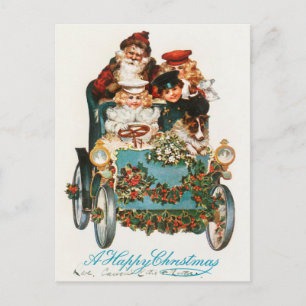 Ein frohes WeihnachtsfestSanta Claus und Kinder fa Feiertagspostkarte