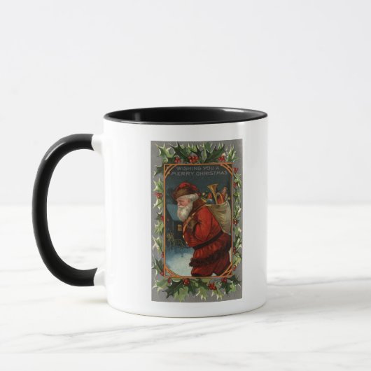 Ein frohes WeihnachtsfestSanta Marching Tasse (Links)