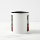 Ein frohes Weihnachtskid auf einem Rockpferd Tasse (Zentrum)