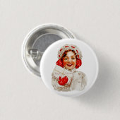 Ein frohes Weihnachtsmädchen Button (Vorne & Hinten)