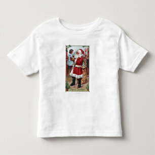 Ein frohes Weihnachtsmädchen in Blau Kleinkind T-shirt