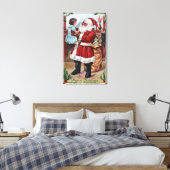 Ein frohes Weihnachtsmädchen in Blau Leinwanddruck (Insitu (Schlafzimmer))