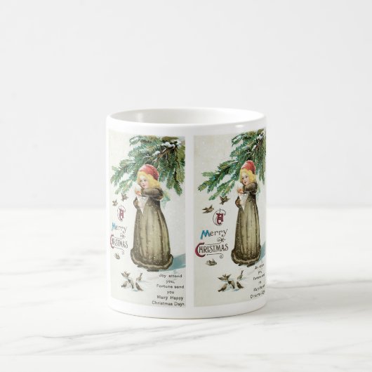 "Ein frohes Weihnachtsmädchen" Kaffeetasse (Mittel)