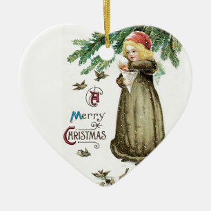 "Ein frohes Weihnachtsmädchen" Keramik Ornament