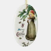 "Ein frohes Weihnachtsmädchen" Keramik Ornament (Rechts)