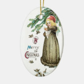 "Ein frohes Weihnachtsmädchen" Keramik Ornament (Links)