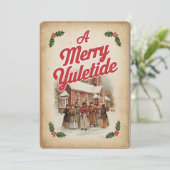 Ein frohes Yuletide Gruß Feiertagskarte (Stehend Vorderseite)
