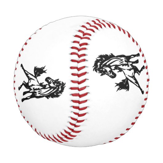 Ein fröhlich springendes Pferd in der Wildnis Baseball (Schrägansicht)