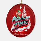 Ein fröhlicher Cartoon Keramik Ornament (Links)