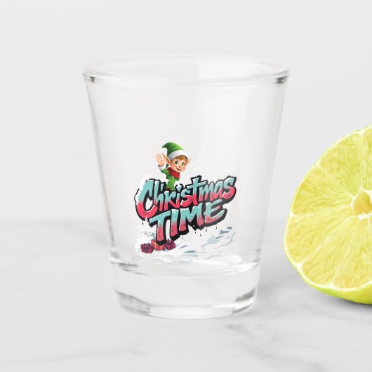 Ein fröhlicher Cartoon Schnapsglas (Vorderseite)