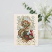 "Ein fröhlicher Erntedank" Vintage Postkarte (Stehend Vorderseite)