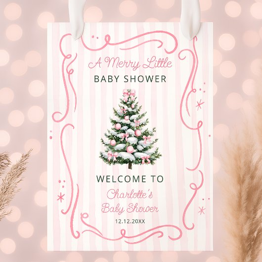 Ein fröhlicher kleiner Babyshower Mädchen Willkomm Poster